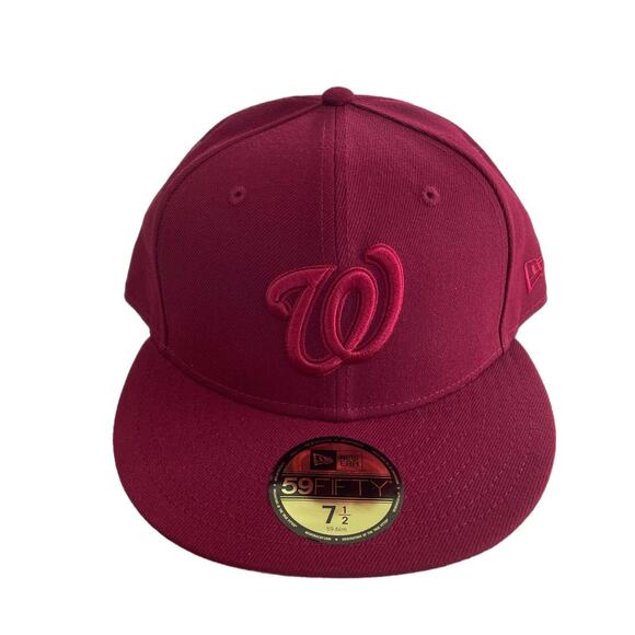 NWT New Era Washington Nationals Fitted Hat 7 1/2 - Picture 1 of 4